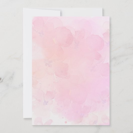 ピンクエレファントリトルピーナッツベビーガールシャワー 招待状 (裏面)