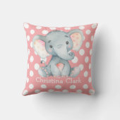 ピンクエレファント子供部屋デコールベビーガール クッション (裏面)