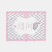 ピンクエレファント誕生キープサケデザイン フリースブランケット (正面(横))