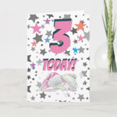 ピンクエレファント誕生日カード カード (正面)