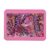 ピンクエンジェルがん詩のアートマグネット マグネット (横)