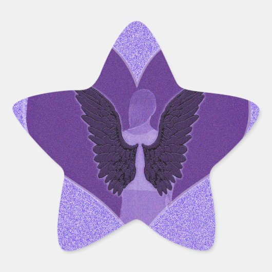 ピンクエンジェルとハート 星シール (正面)