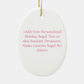 ピンクエンジェルガン詩アートカスタムギフトオーナメント セラミックオーナメント (裏面)