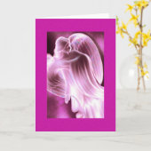 ピンクエンジェルグリーティングカード カード (黄色い花)