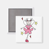 ピンクエンジェルスティックフィギュア マグネット (正面/裏面)