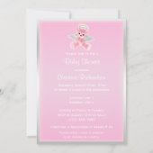 ピンクエンジェルテディベアベイビーシャワー 招待状 (裏面)