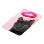 ピンクエンジェルハロー付き黒猫 マグネット (左側)