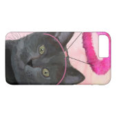 ピンクエンジェルハロー付き黒猫 Case-Mate iPhoneケース (裏面(横))