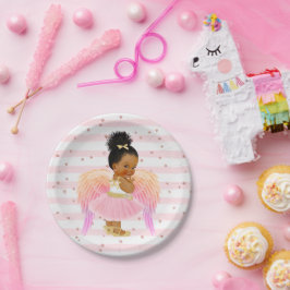 ピンクエンジェルバレリーナ赤ちゃんシャワー/誕生日パーティー ペーパープレート