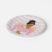 ピンクエンジェルバレリーナ赤ちゃんシャワー/誕生日パーティー ペーパープレート (アングル)