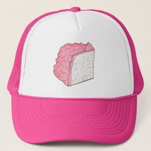 ピンクエンジェルフードケーキスライスベーキングレトロデザート キャップ