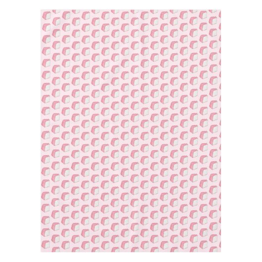 ピンクエンジェルフードスポンジケーキスライスベーキンググルメ テーブルクロス (正面)