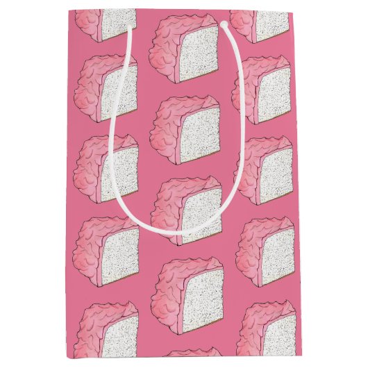 ピンクエンジェルフードスポンジケーキスライスベーキンググルメ ミディアムペーパーバッグ (正面)