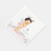 ピンクエンジェルベビーガールバプテスマ《キリスト教》洗礼式や命名式 スタンダードランチョンナプキン (角)