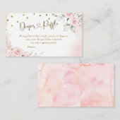 ピンクエンジェルベビー天国送信おむつラッフル エンクロージャーカード (正面/裏面)