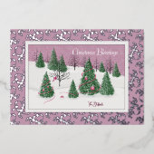 ピンクエンチャントビクトリアンドフォイルホリデーカード 箔シーズンカード (正面)