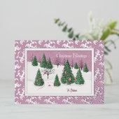 ピンクエンチャントビクトリアンドフォイルホリデーカード 箔シーズンカード (立ち正面)