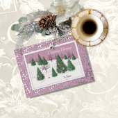 ピンクエンチャントビクトリアンドフォイルホリデーカード 箔シーズンカード