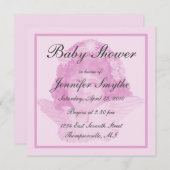 ピンクエンビクトリアンジェルベビーシャワー招待状 招待状 (正面/裏面)