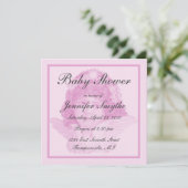 ピンクエンビクトリアンジェルベビーシャワー招待状 招待状 (スタンド正面)