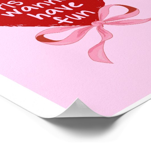 ピンクエースオブハートエステガーリーティックアートウォール ポスター (角)