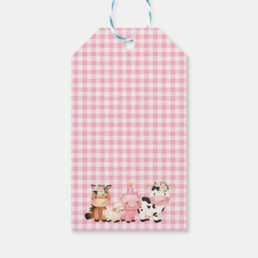 ピンクオインクバモーアファーム誕生日ありがとう ギフトタグ (裏面)