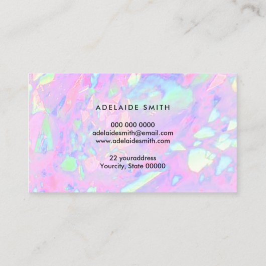 ピンクオインスパイアパルテクスチャーロイヤリティカード 名刺 (裏面)