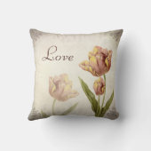 ピンクオウムパーソナライズされたチューリップ周年枕 クッション (裏面)