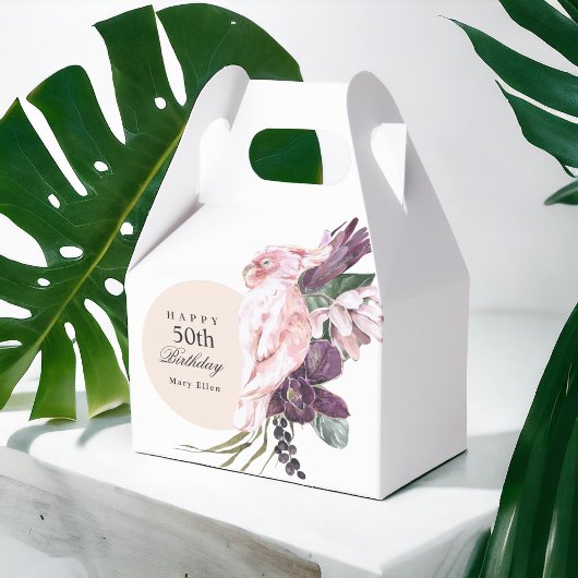 ピンクオウムBohoトロピカルバースデーパーティー50th フェイバーボックス