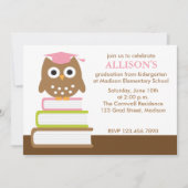 ピンクオウルガールズ卒業 招待状 (正面)