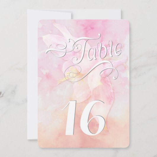 ピンクオダマキ（植物）フラワーウォーター色スプラッシュ結婚ズ (裏面)