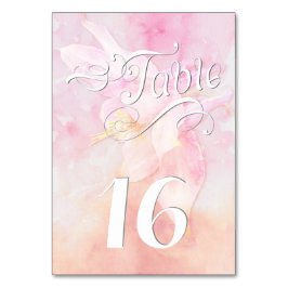 ピンクオダマキ（植物）フラワーウォーター色スプラッシュ結婚ズ テーブルナンバー