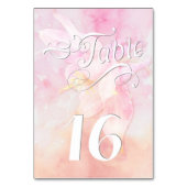 ピンクオダマキ(植物)フラワーウォーター色スプラッシュ結婚ズ テーブルナンバー (正面)