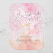 ピンクオダマキ（植物）フラワーウォーター色スプラッシュ結婚ズ 招待状 (正面/裏面)