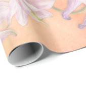 ピンクオダマキ(植物)フラワーウォーター色スプラッシュ ラッピングペーパー (ロールコーナー)