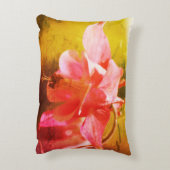 ピンクオダマキ(植物)フラワー抽象芸術クローズアップ アクセントクッション (裏面(縦))
