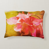 ピンクオダマキ(植物)フラワー抽象芸術クローズアップ アクセントクッション (裏面)