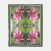 ピンクオダマキ(植物)花抽象芸術 パーソナライズされた フリースブランケット (正面)