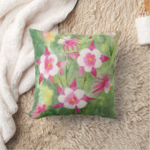 ピンクオダマキ（植物）野花 クッション (ブランケット)