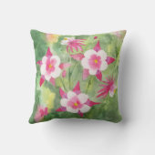 ピンクオダマキ（植物）野花 クッション (裏面)