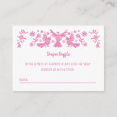 ピンクオトミ赤ちゃんシャワーおむつラッフル エンクロージャーカード (正面)