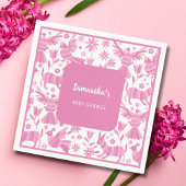 ピンクオトミ・メキシコ産ベビーシャワー紙プレート スタンダードカクテルナプキン