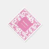 ピンクオトミ・メキシコ産ベビーシャワー紙プレート スタンダードカクテルナプキン (角)