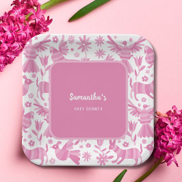 ピンクオトミ・メキシコ産ベビーシャワー紙プレート ペーパープレート