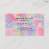 ピンクオパール水カラー金ゴールドグリッター 名刺 (裏面)