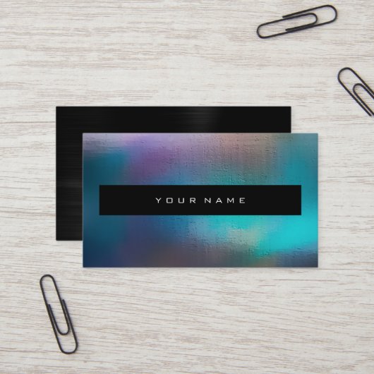 ピンクオパール海ブルーパープルブラックメイクアップスタイリスト 名刺 (正面/裏面インサイチュ)