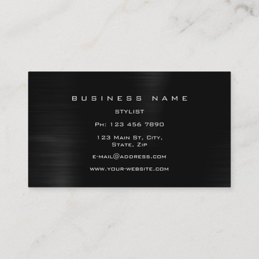 ピンクオパール海ブルーパープルブラックメイクアップスタイリスト 名刺 (裏面)