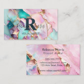 ピンクオパール石の名刺 名刺 (正面/裏面)