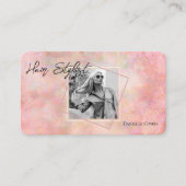 ピンクオパール石 |美容師名刺 名刺 (正面)