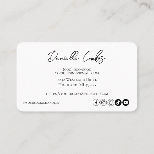 ピンクオパール石 |美容師名刺 名刺 (裏面)